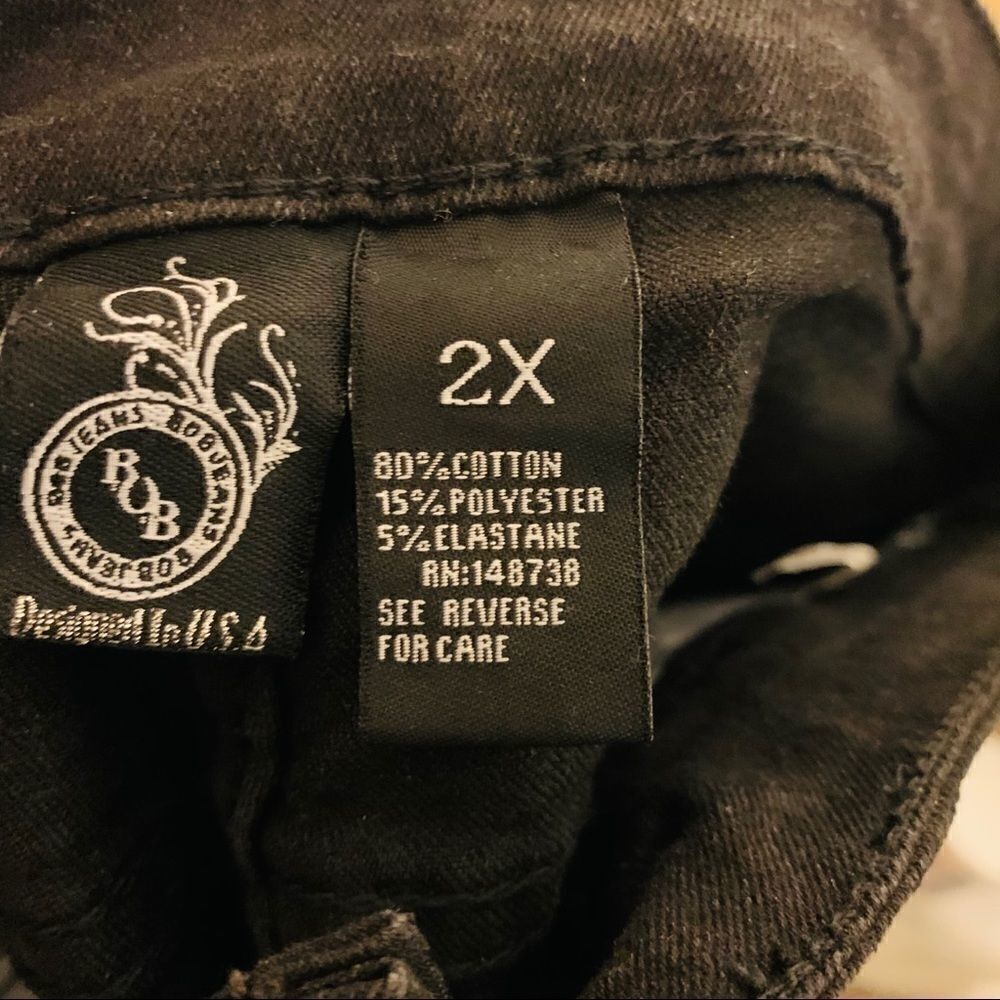B.O.B Black Distressed Stretch Skinny Jean, 2X - Picture 8 of 8